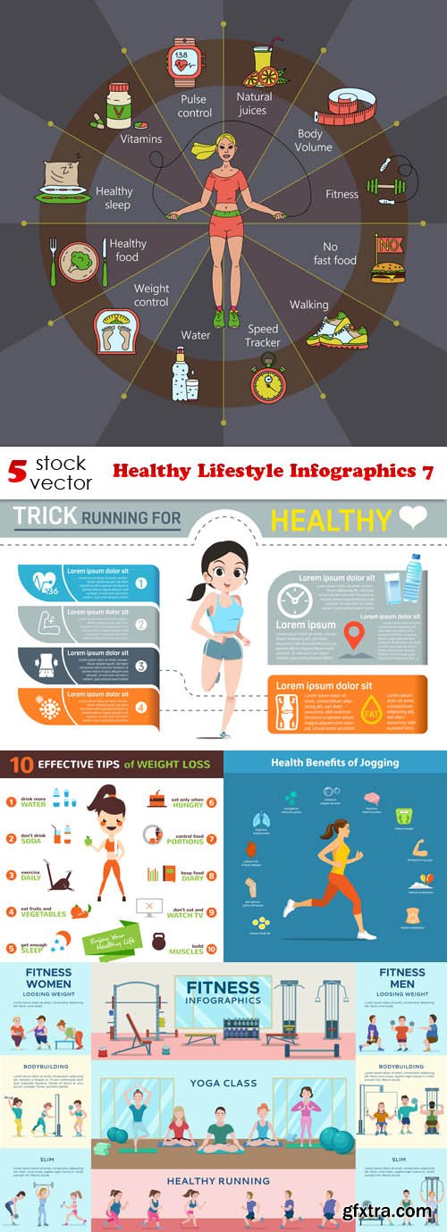 Vectors - Healthy Lifestyle Infographics 7