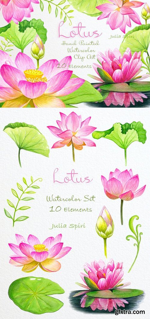 CM - Lotus Watercolor Clip Art 780414