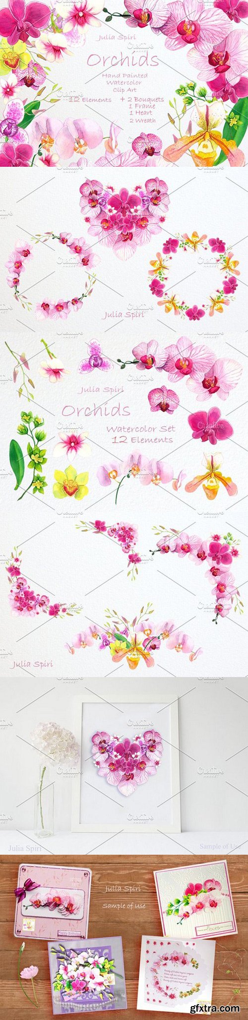 CM - Orchids Watercolor Clip Art 772631