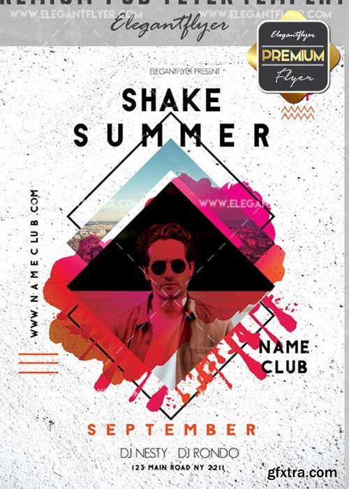 Summer Shake V5 Flyer PSD Template + Facebook Cover