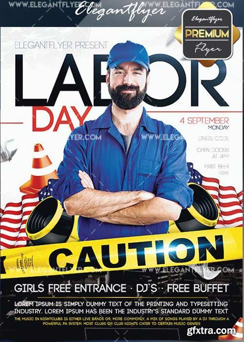 Labor Day V15 Flyer PSD Template + Facebook Cover