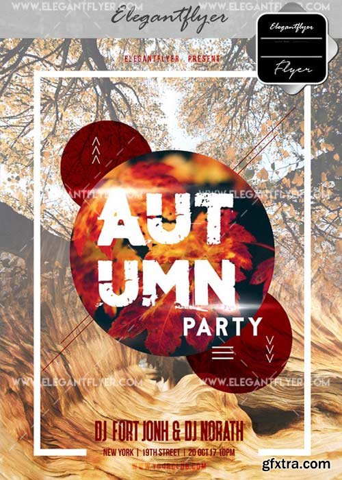 Autumn Party V18 Flyer PSD Template + Facebook Cover