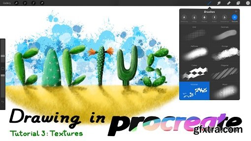 Drawing in Procreate! Tutorial 3: Textures. Draw faster using preset textured brushes