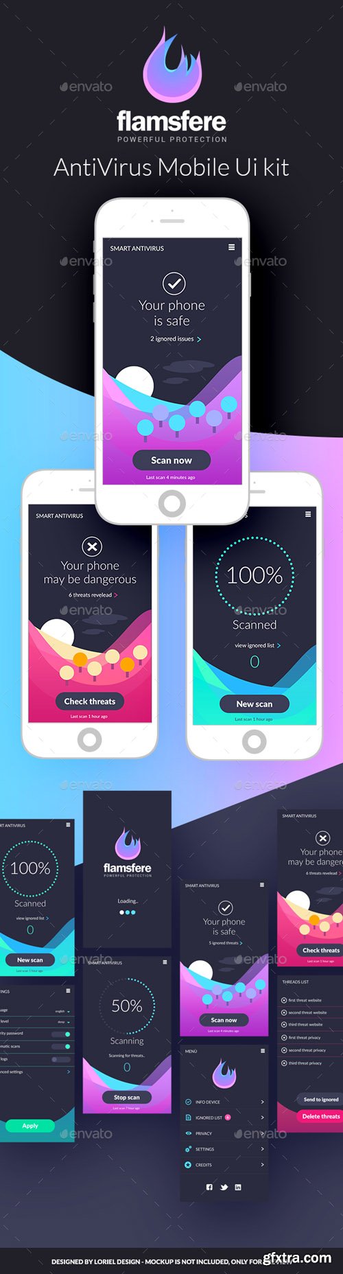 GR - Flamsfere - Mobile Antivirus App Ui kit 20474883
