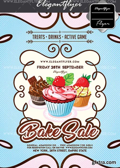 Bake Sale V4 Flyer PSD Template + Facebook Cover