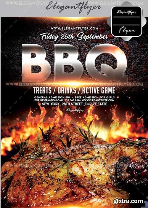 BBQ V32 Flyer PSD Template + Facebook Cover