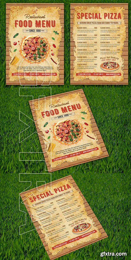 CreativeMarket - Pizza Menu 1789481