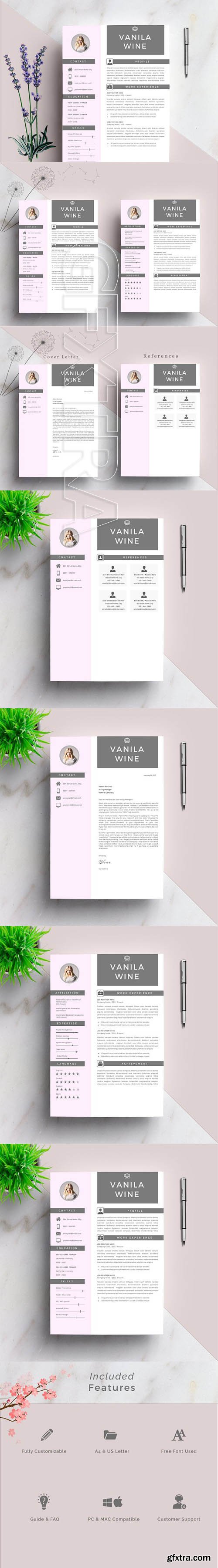 CreativeMarket - Professional Modern Resume Template 1766065