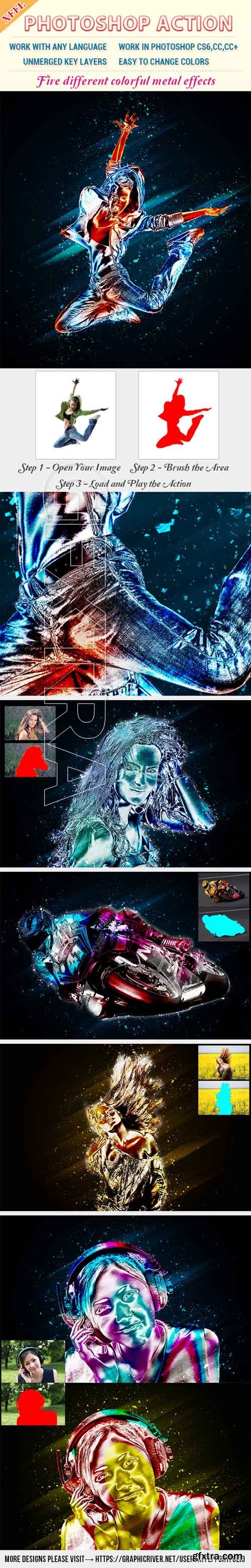 GraphicRiver - Colorful Metal Effect Photoshop Action 20449848