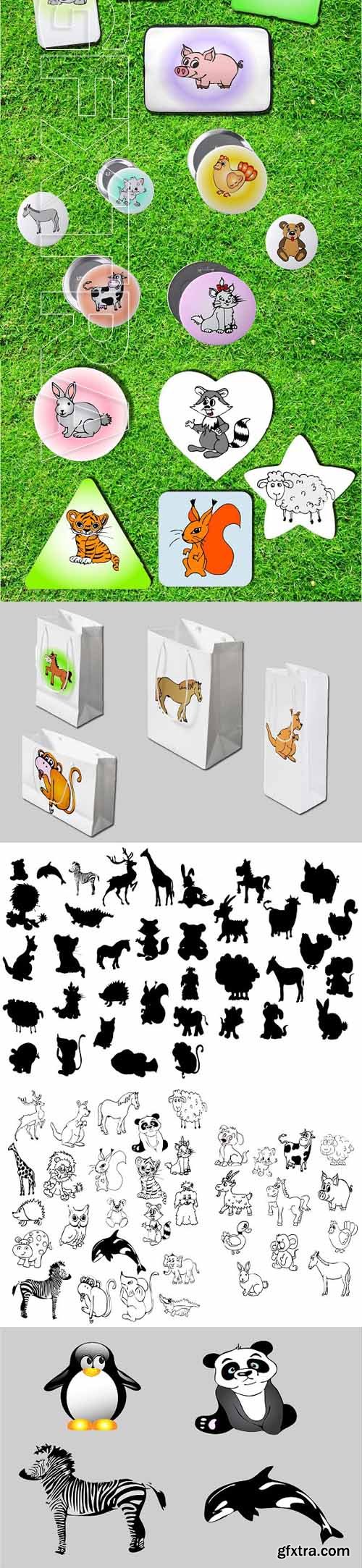 CreativeMarket - Cartoon animals collection 1739175