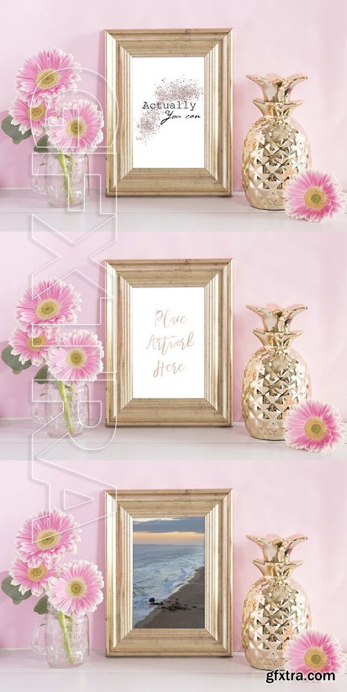 CreativeMarket - Gold Frame Mockup 1739338