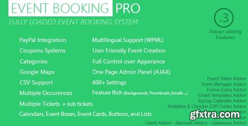 CodeCanyon - Event Booking Pro v3.951 - WP Plugin [paypal or offline] - 5543552