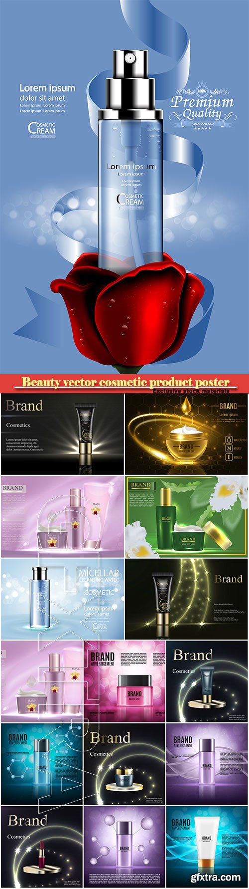 Beauty vector cosmetic product poster # 16