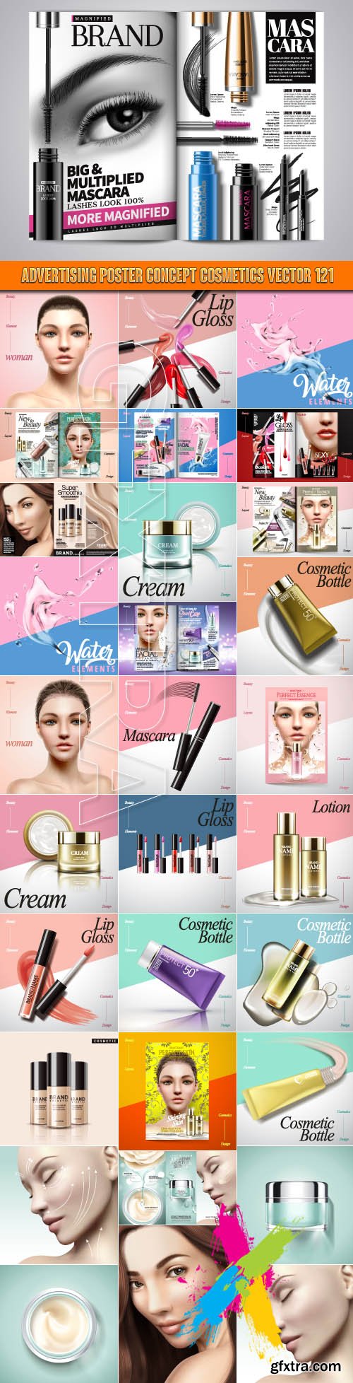 Advertising Poster Concept Cosmetics vector 121