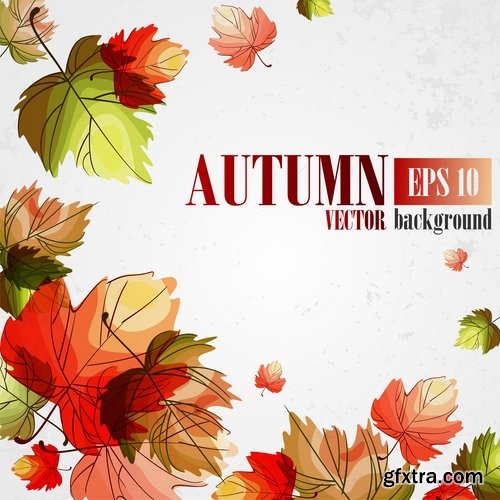 vector autumn background is a picture poster flyer banner leaf tree 3-25 EPS