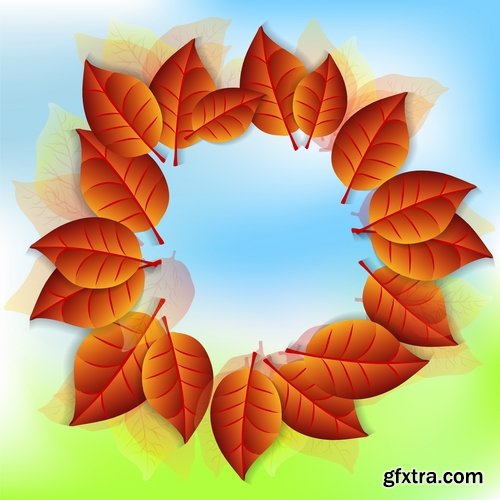 vector autumn background is a picture poster flyer banner leaf tree 3-25 EPS