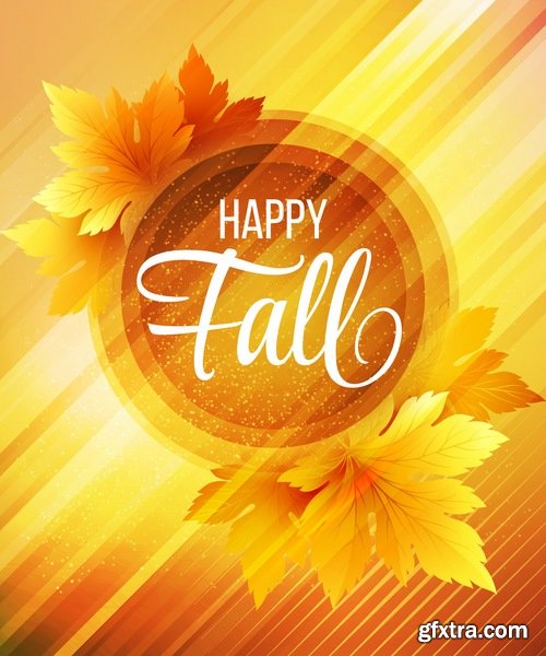 vector autumn background is a picture poster flyer banner leaf tree 3-25 EPS