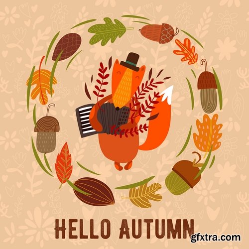 vector autumn background is a picture poster flyer banner leaf tree 3-25 EPS