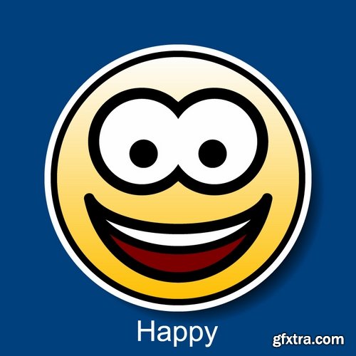 vector smiley face icon emotions 25 EPS