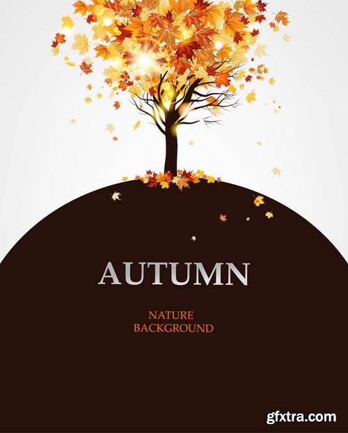 autumn background is a picture poster flyer banner leaf tree 2-25 EPS