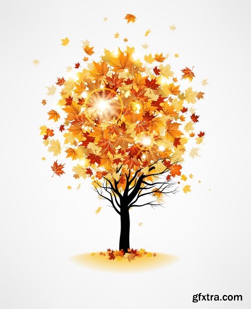 autumn background is a picture poster flyer banner leaf tree 2-25 EPS