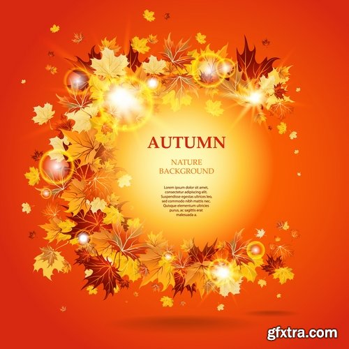 autumn background is a picture poster flyer banner leaf tree 2-25 EPS