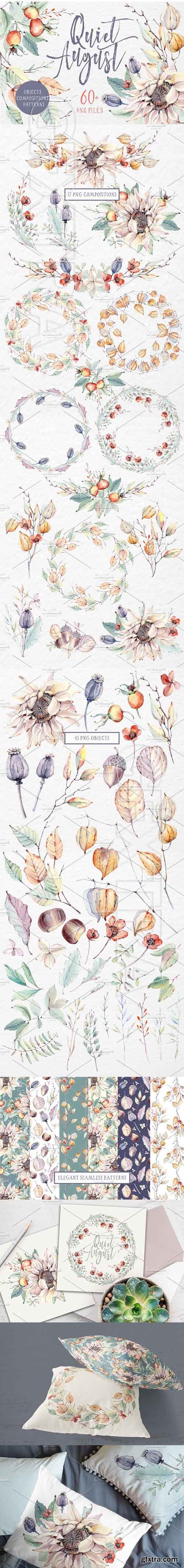 CreativeMarket - QUIET AUGUST watercolor set 1737016