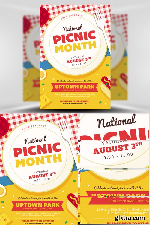 National Picnic Month Flyer Template