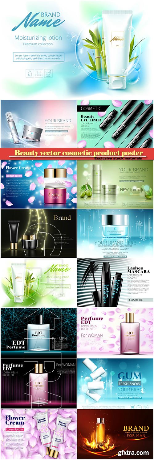 Beauty vector cosmetic product poster # 17