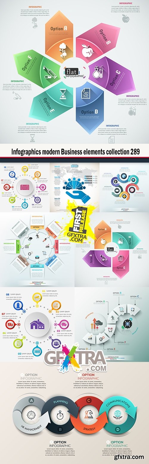 Infographics modern Business elements collection 289