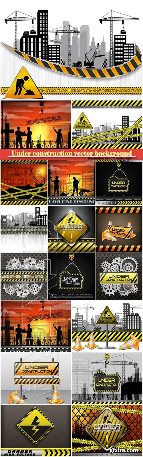 Under construction vector background