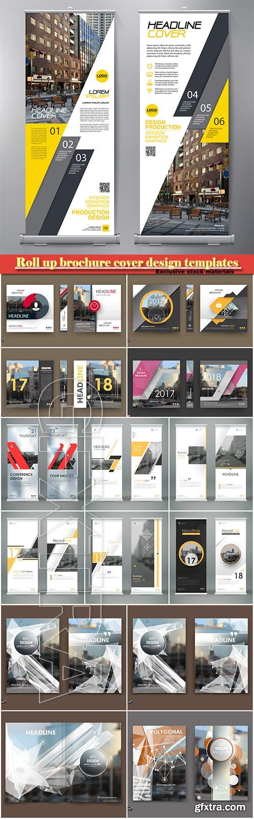 Roll up brochure cover design templates