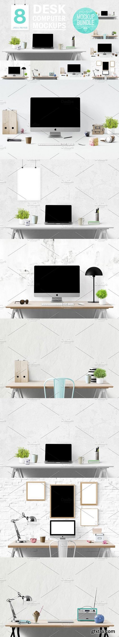 CM - computer mockup | desk mockup bundle 1726540