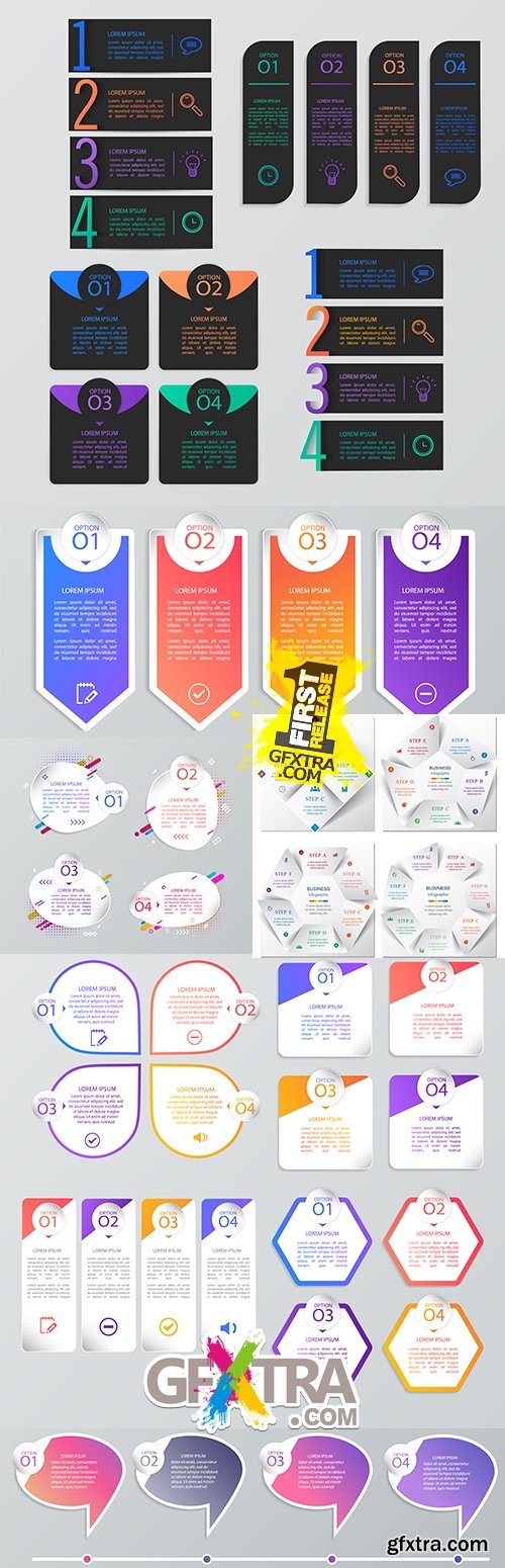 Modern business infographics elements collection 290