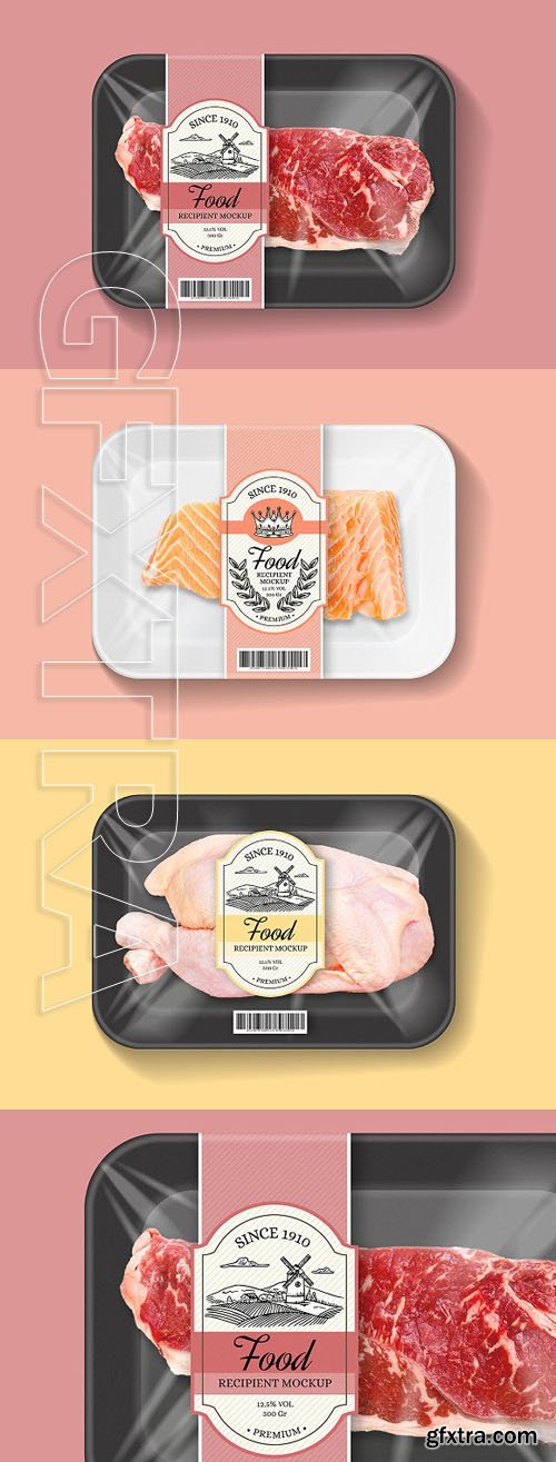 CreativeMarket - Plastic Tray Vacuum Food Mockup 1790121