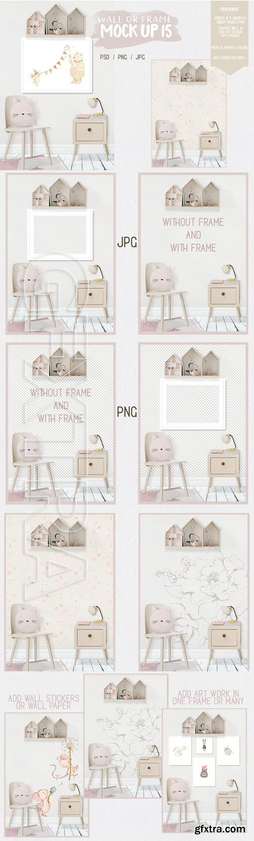 CreativeMarket - Kids Room Wall Frame Mock Up 15 1787133