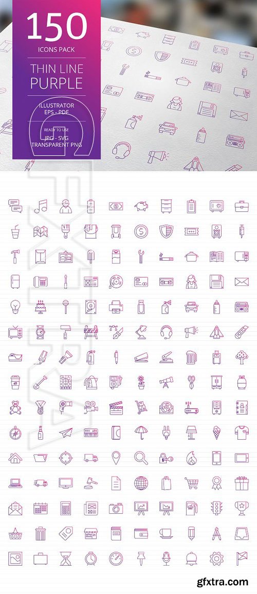 CreativeMarket - 150 Icons Pack 1790616