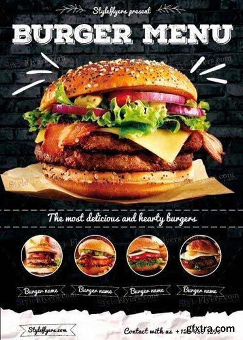 Burger Menu V32 PSD Flyer Template