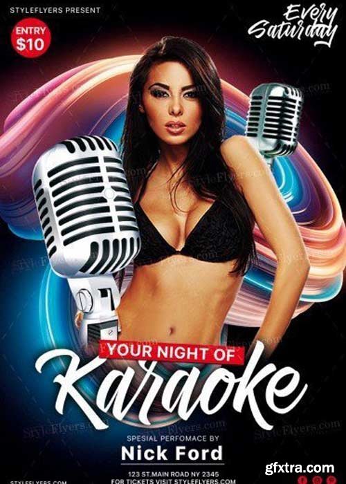 Karaoke Night  V29 PSD Flyer Template