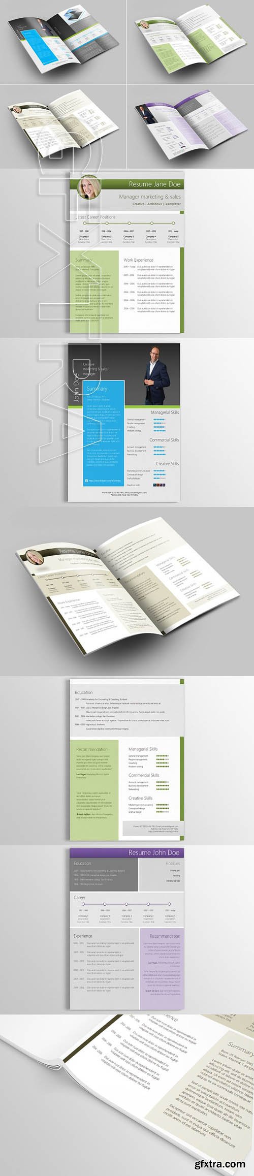 CreativeMarket - 4 Unique modern resumes 1789465