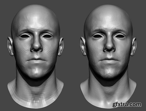 Gumroad - VFX Modelling - Head displacement sculpting