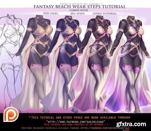 Gumroad - Fantasy Swim Wear Steps Tutorial Pack