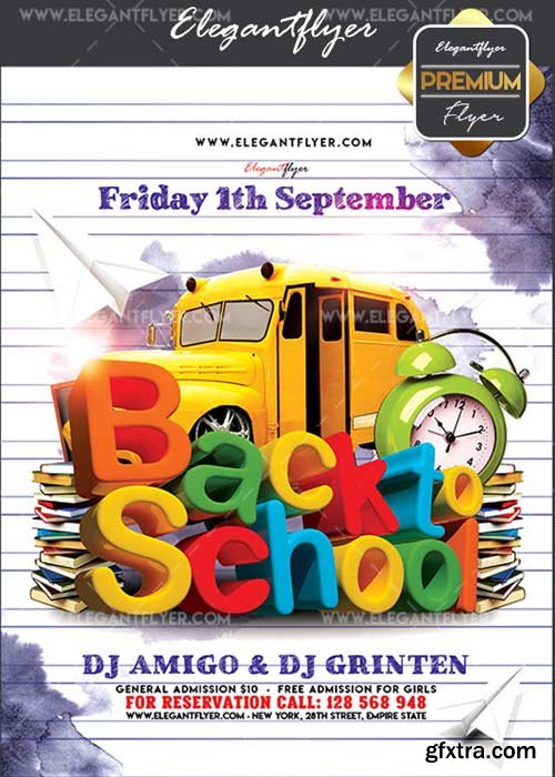 Back 2 School V22 Flyer PSD Template + Facebook Cover