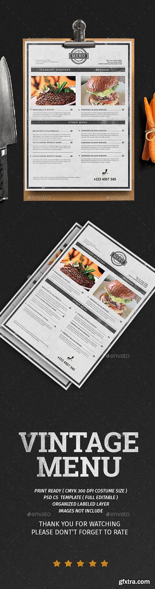 Graphicriver - Vintage Menu Flyer 19742389