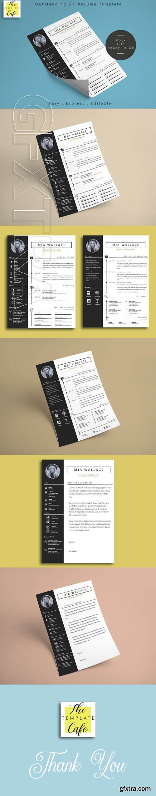 CreativeMarket - Elegant Minimalistic Resume Template 1757001