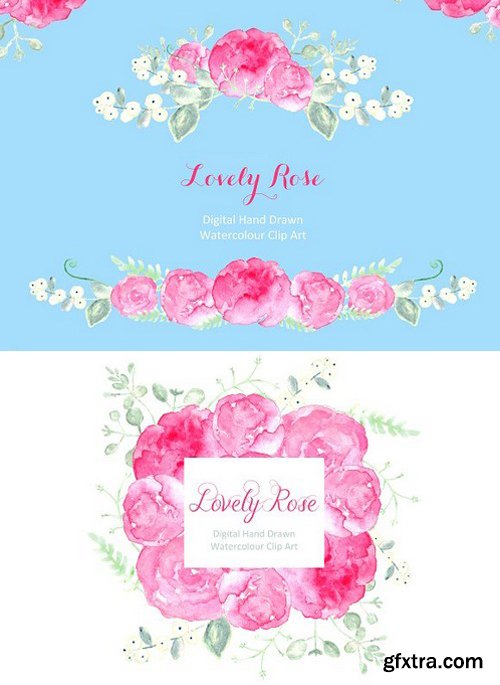 CM - Lovely Roses watercolor clip art 238727