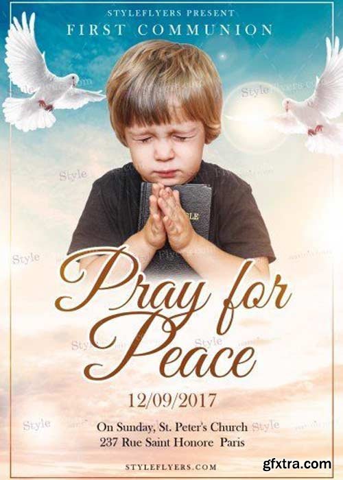 Pray For Peace  V1 PSD Flyer Template