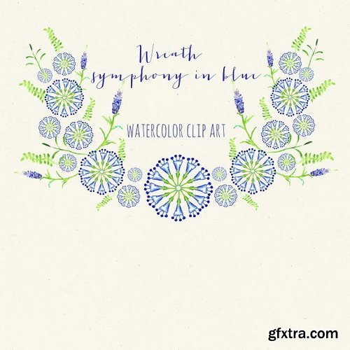 CM - Wreath symphony in blue watercolor 262910