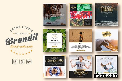 CreativeMarket Brandit Social Media Pack 1386189