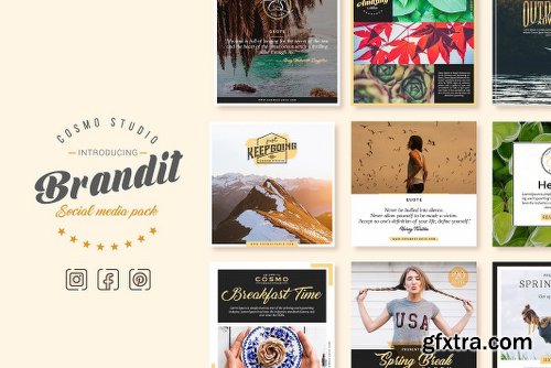 CreativeMarket Brandit Social Media Pack 1386189